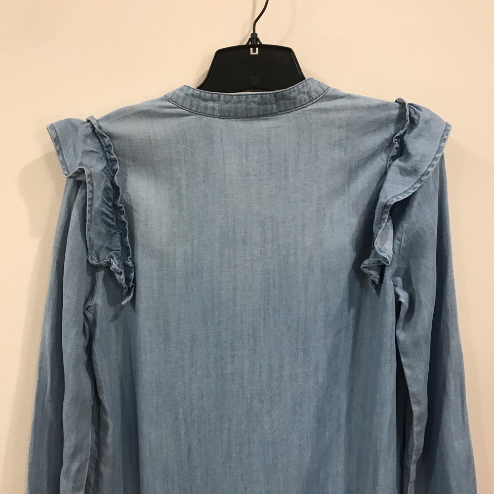 Anthro Blue Cloth & Stone Ruffle Shoulder … - Picture 6 of 10